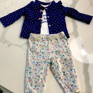 3 piece matching girls set 3 months